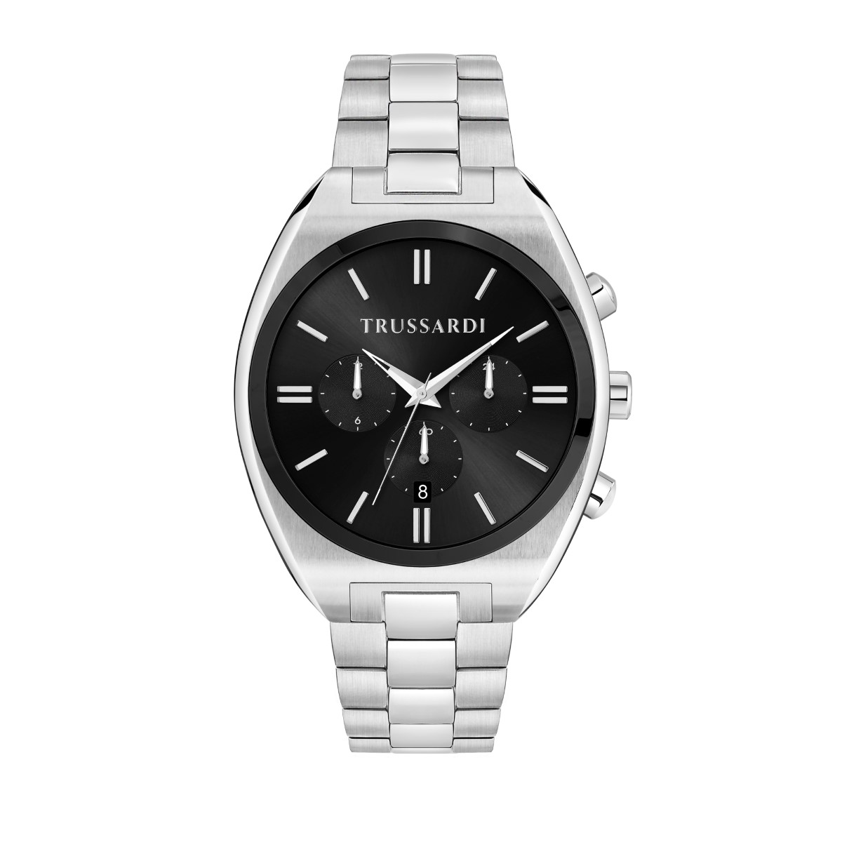 ZEGAREK TRUSSARDI METROPOLITAN 44MM MULT BLACK DIAL BR SS
