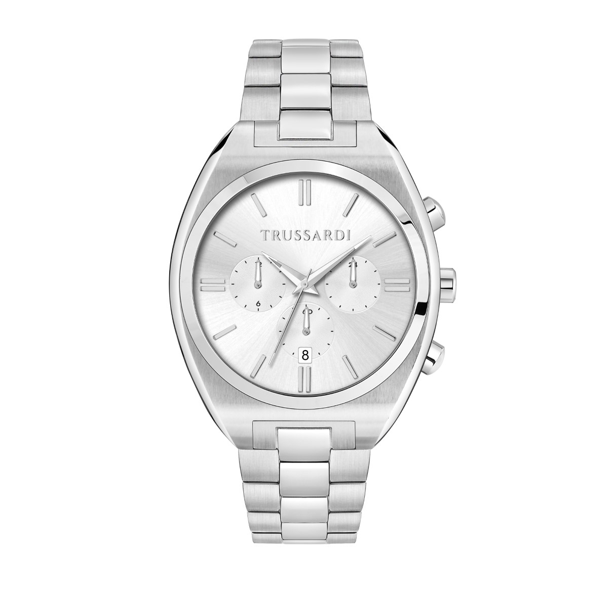 ZEGAREK TRUSSARDI METROPOLITAN 44MM MULT W/SILV DIAL BR SS