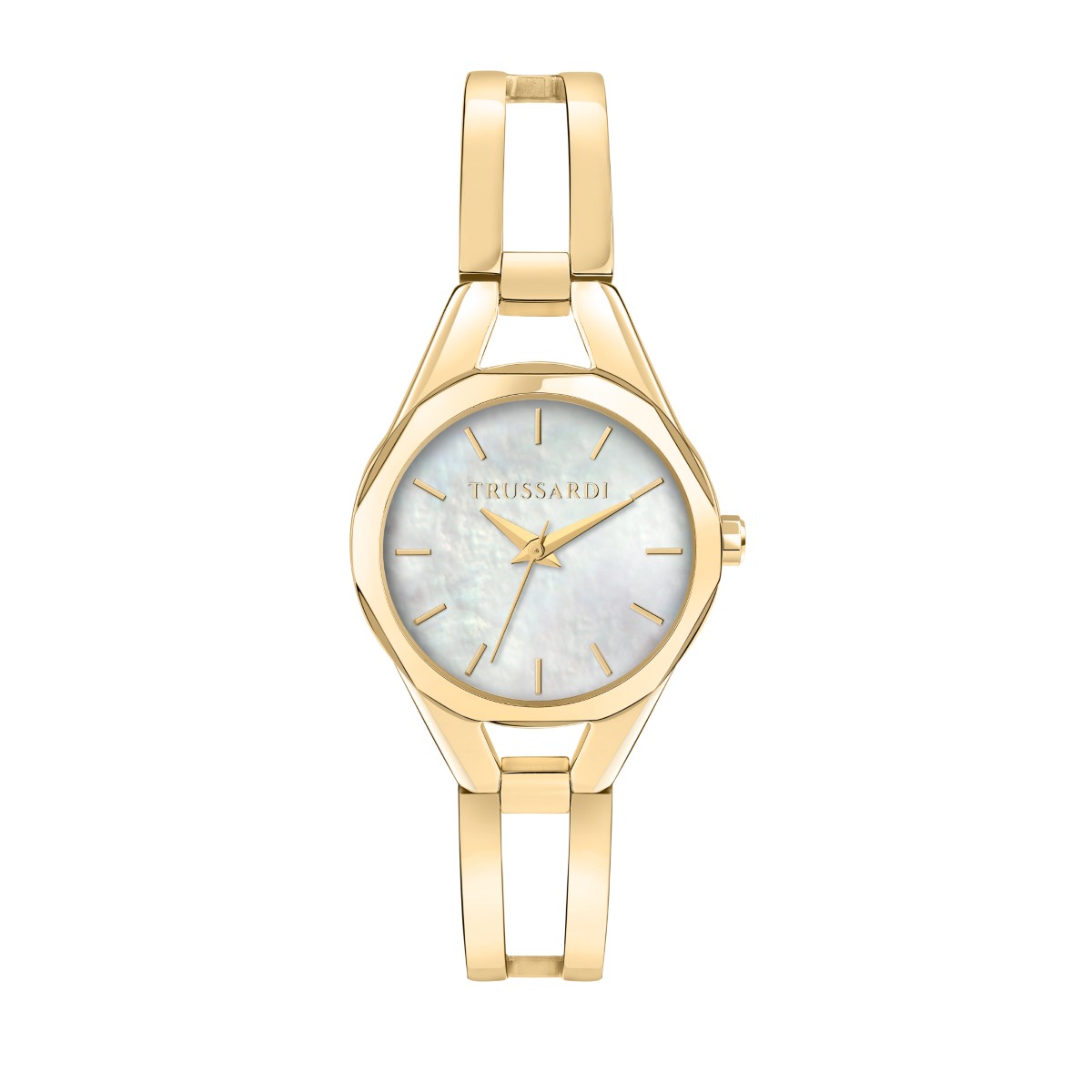 ZEGAREK TRUSSARDI METROPOLITAN 30MM 3H WHIT MOP DIAL BR YG