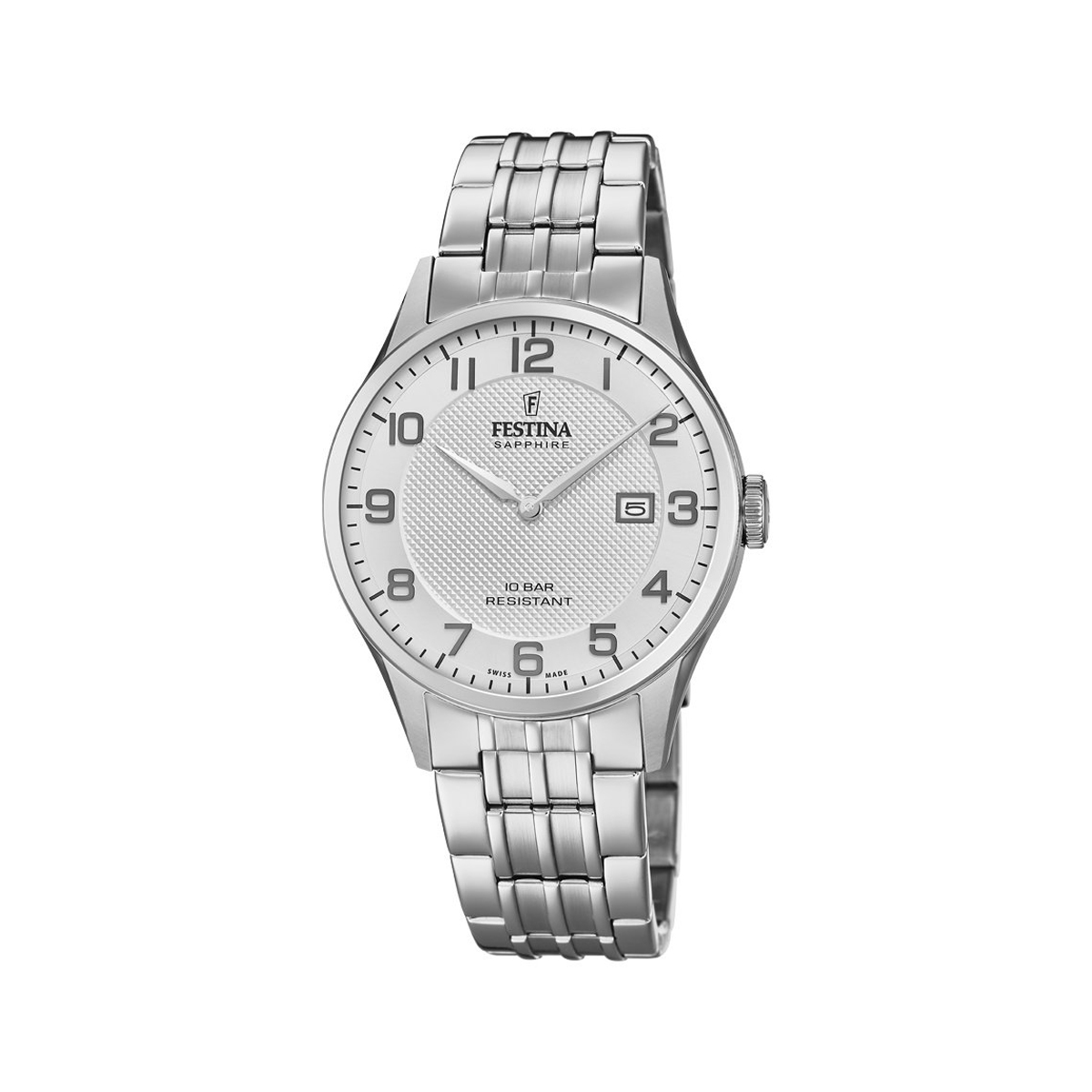 ZEGAREK FESTINA SWISS MADE SREBRNY 40MM