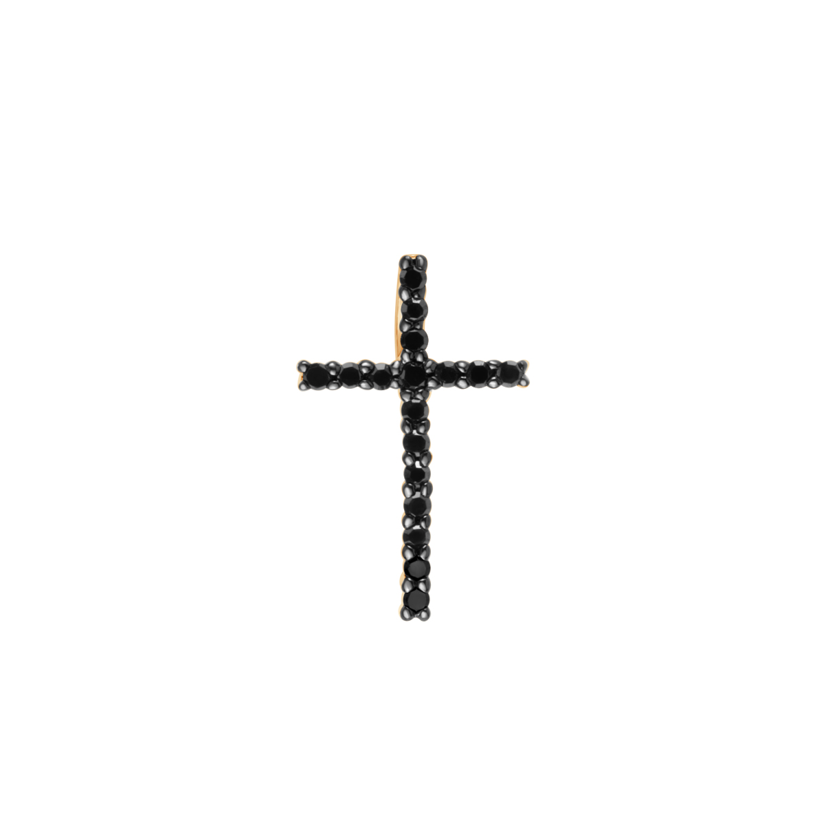 Zlatý prívesok s čiernymi diamantmi - kríž