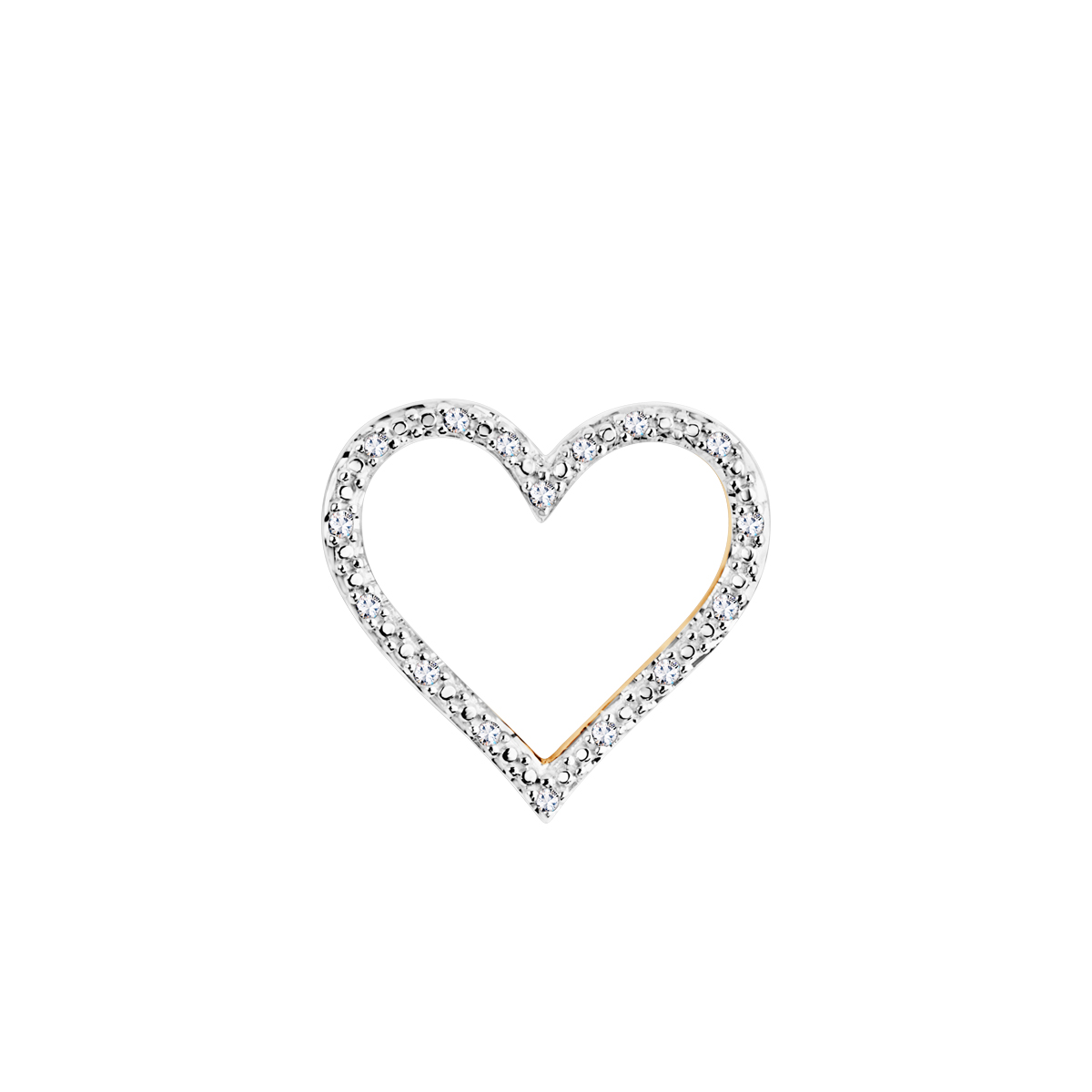 Zawieszka złota z diamentami - serce