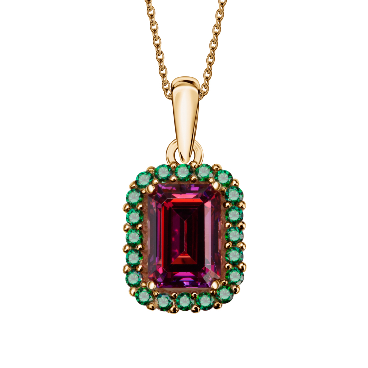 Zlatý přívěsek se zirkony