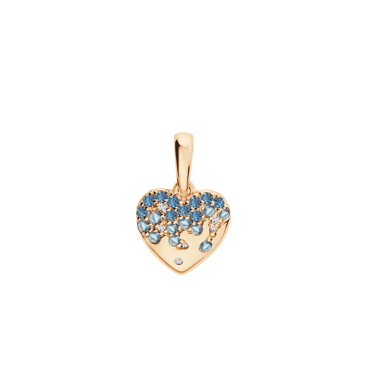 ZAWIESZKA ZŁOTO DIAM.0,01CT-6SZT(H/SI2-P1)SKY BLUE TOPAZY 0,04CT-3SZT SWISS BLUE TOPAZY 0,08CT-6SZT LONDON BLUE TOPAZY 0,12CT-11SZT