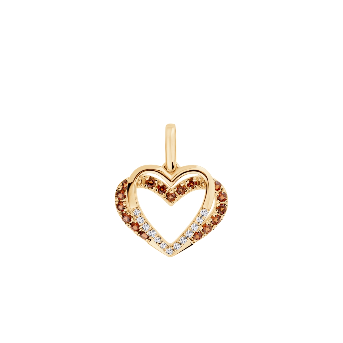ZAWIESZKA ZŁOTO BRYL.0,03CT-13SZT(H/SI2) GRANATY 0,18CT-17SZT