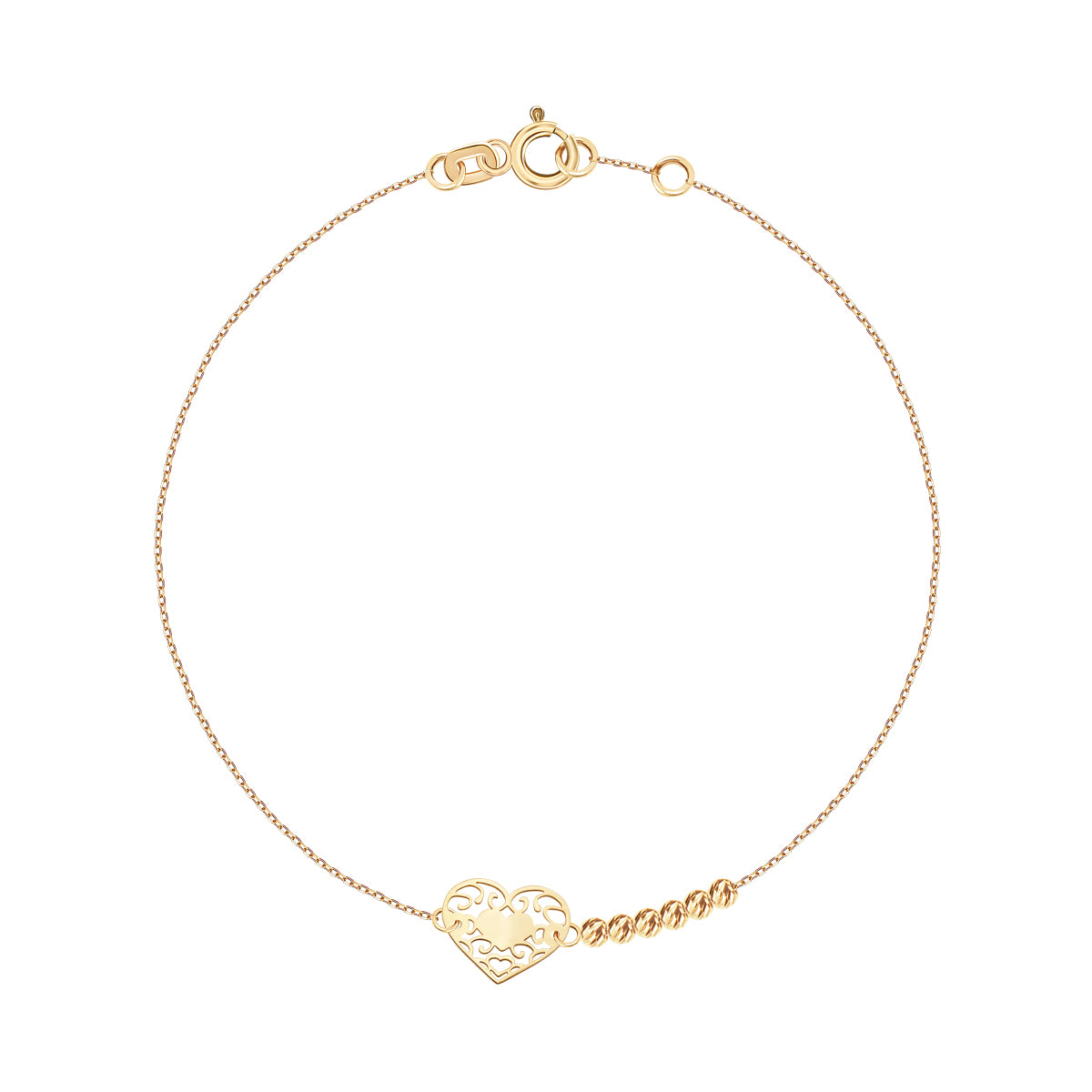 Bransoletka złota - serce