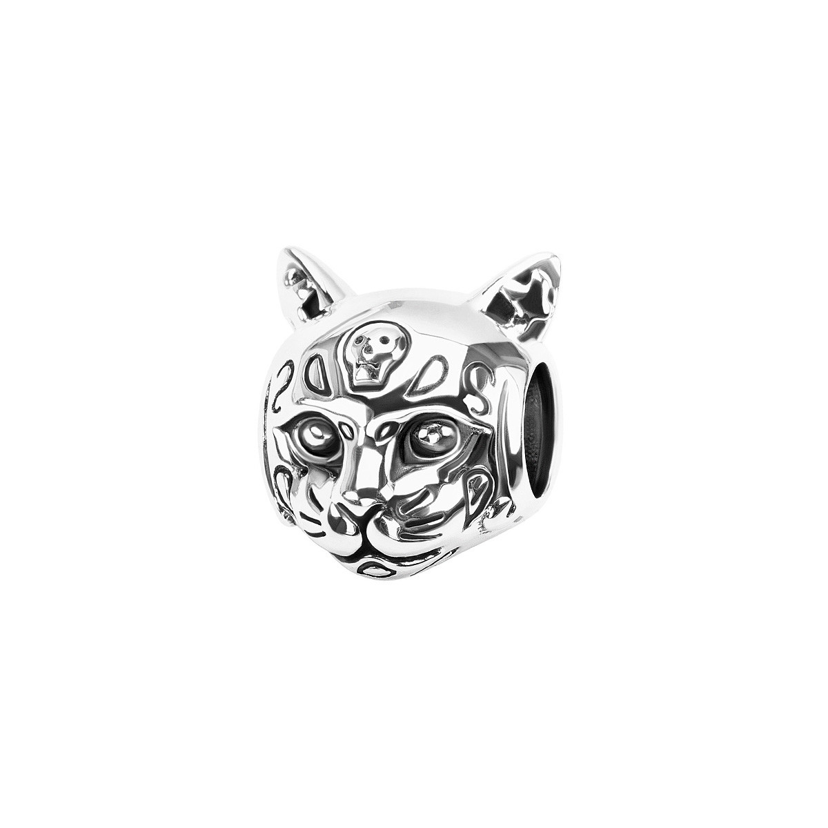 Beads srebrny - kot - Dots
