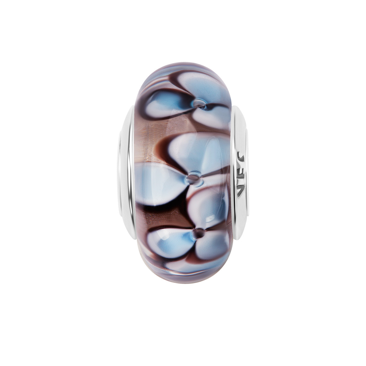 Beads srebrny ze szkłem - Dots
