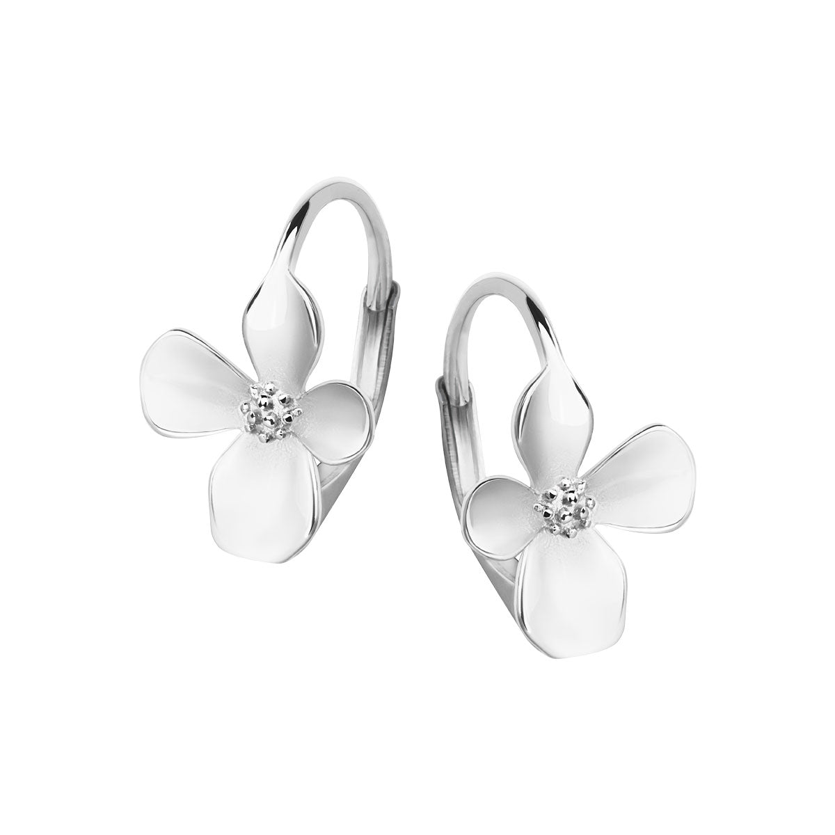 Kolczyki srebrne - kwiaty