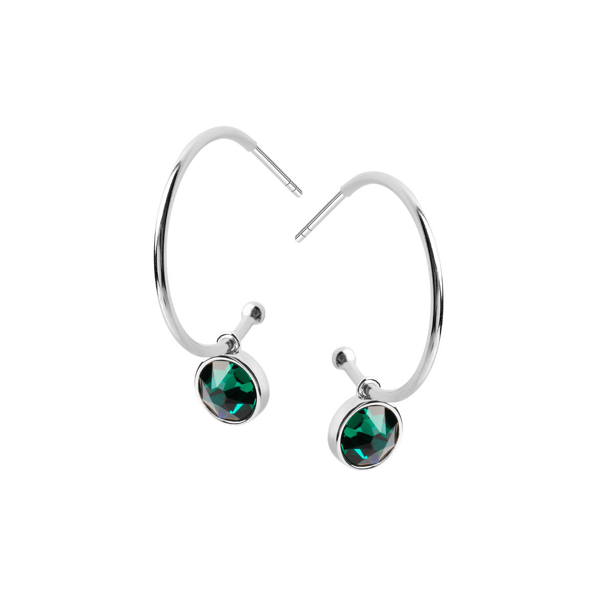 Kolczyki srebrne z kryształami - Moods