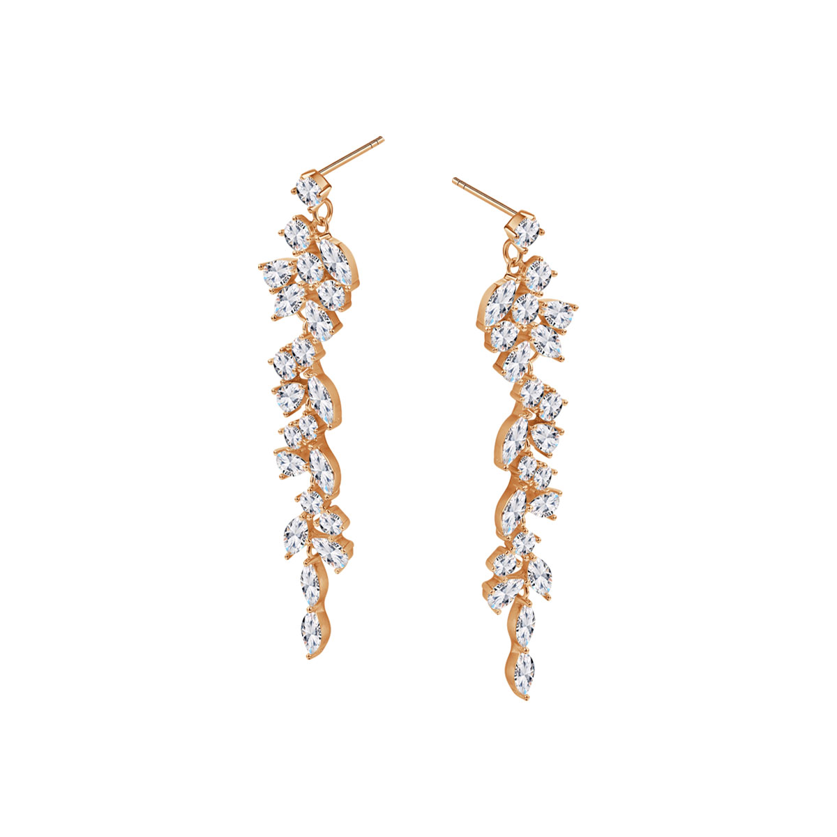 Kolczyki srebrne pozłacane z cyrkoniami - Scarlet