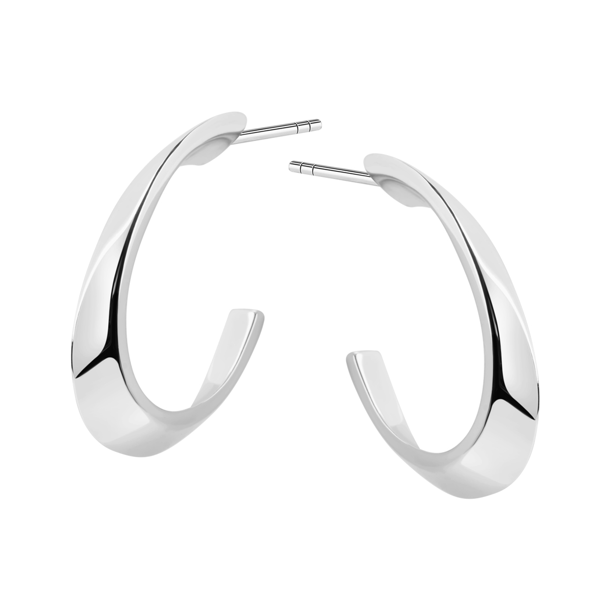 Kolczyki srebrne wiszące - Twist