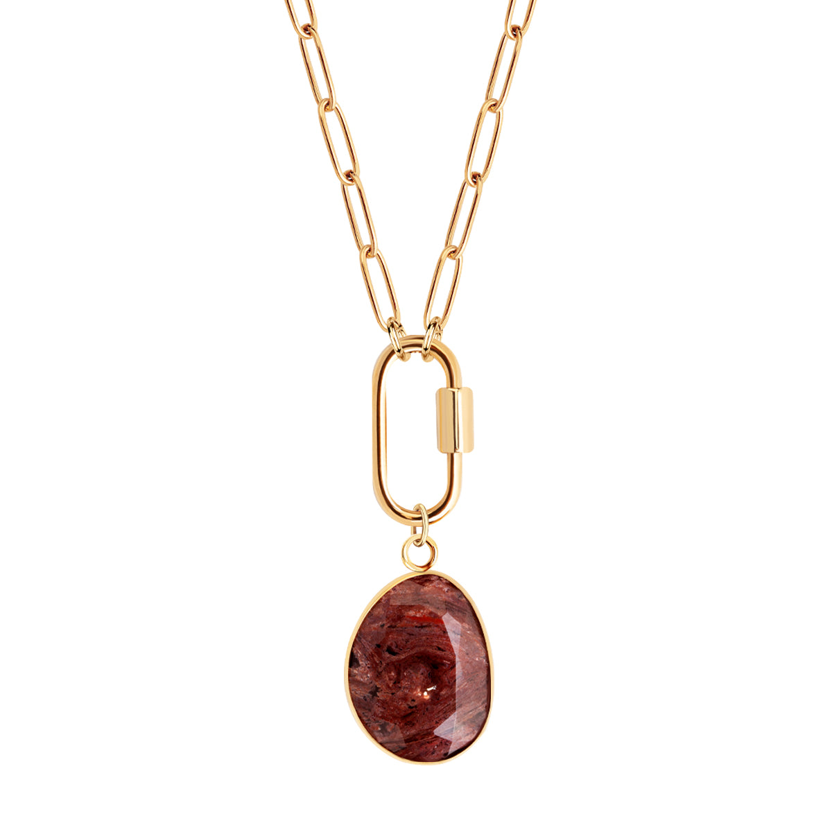 Naszyjnik stalowy z jadeitem - Moderno