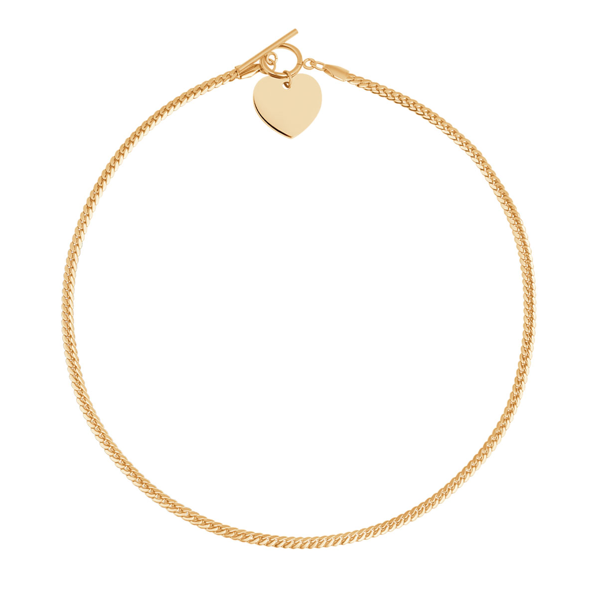 NASZYJNIK ŻÓŁTE PVD SERCE 42+5 CM