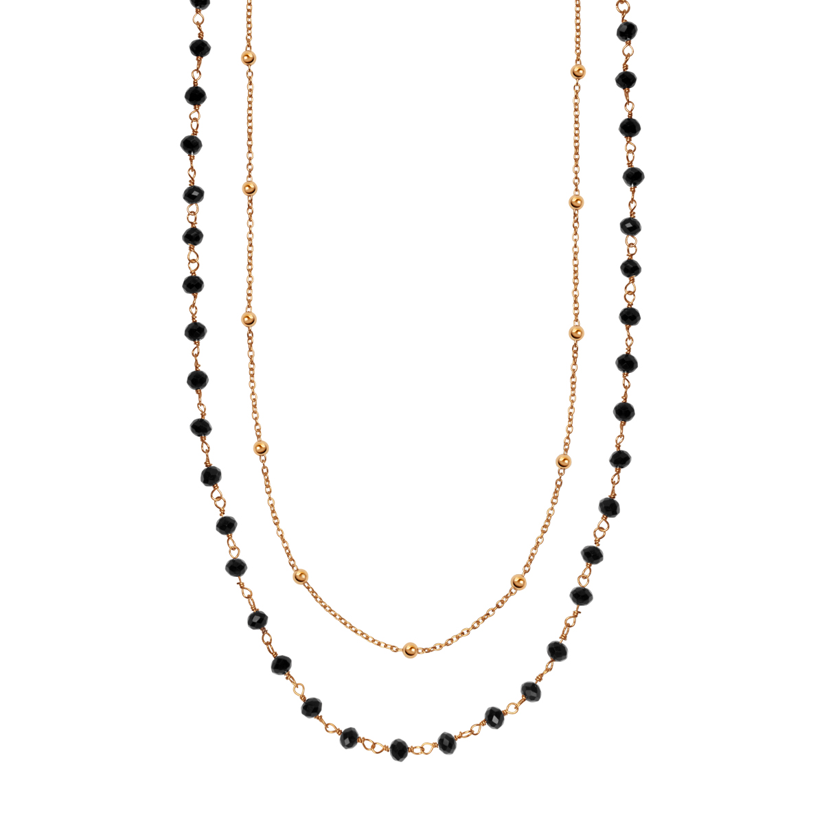 Gold-plated silver cascade necklace - beads - Mystery