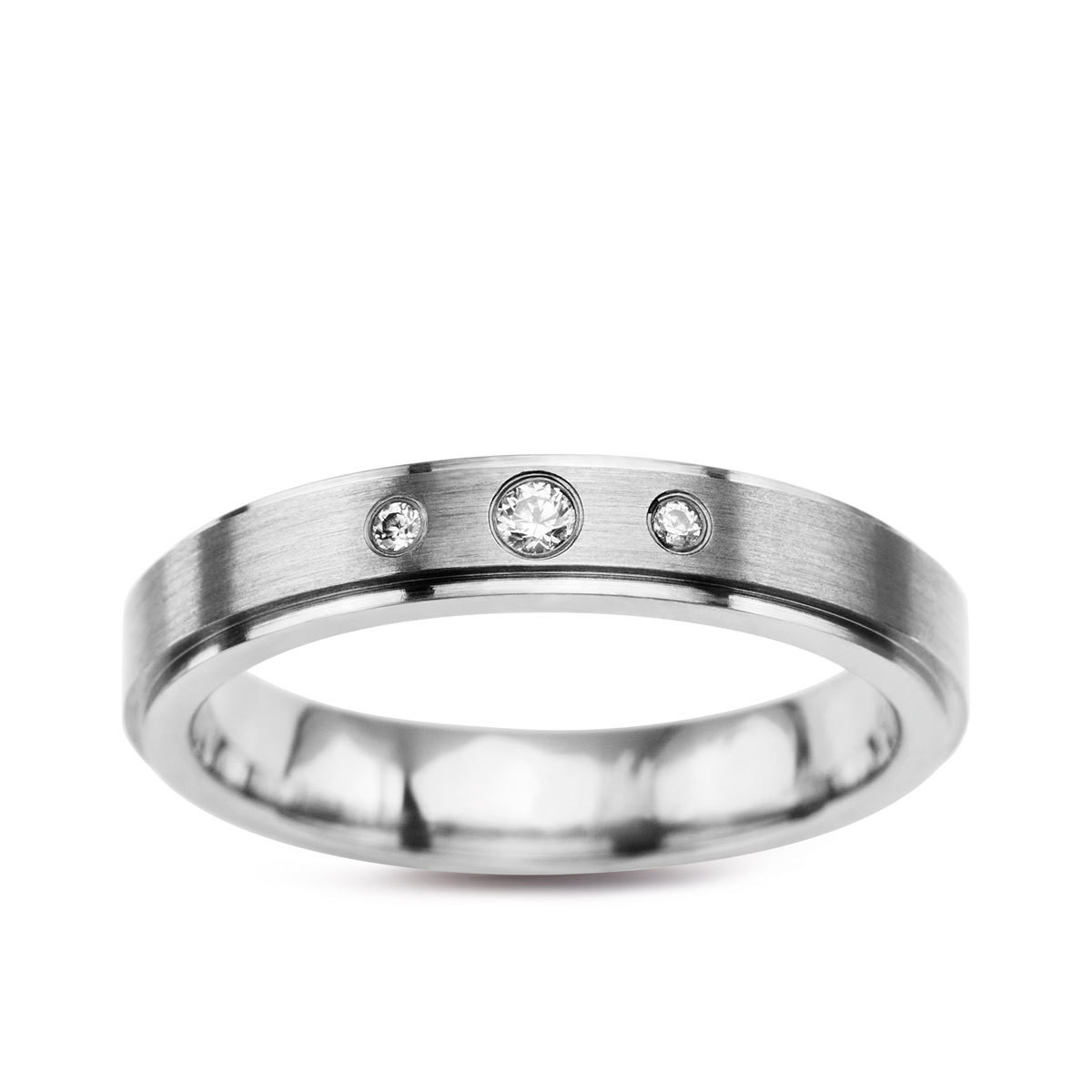 Obrączka tytanowa z cyrkoniami