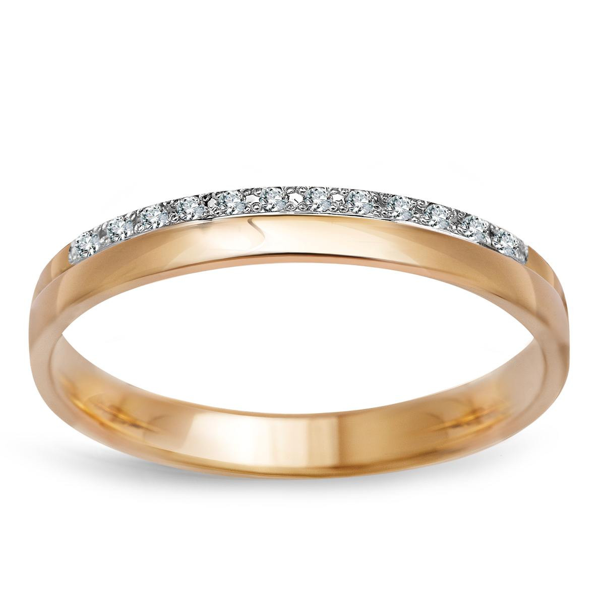 Obrączka złota z cyrkoniami