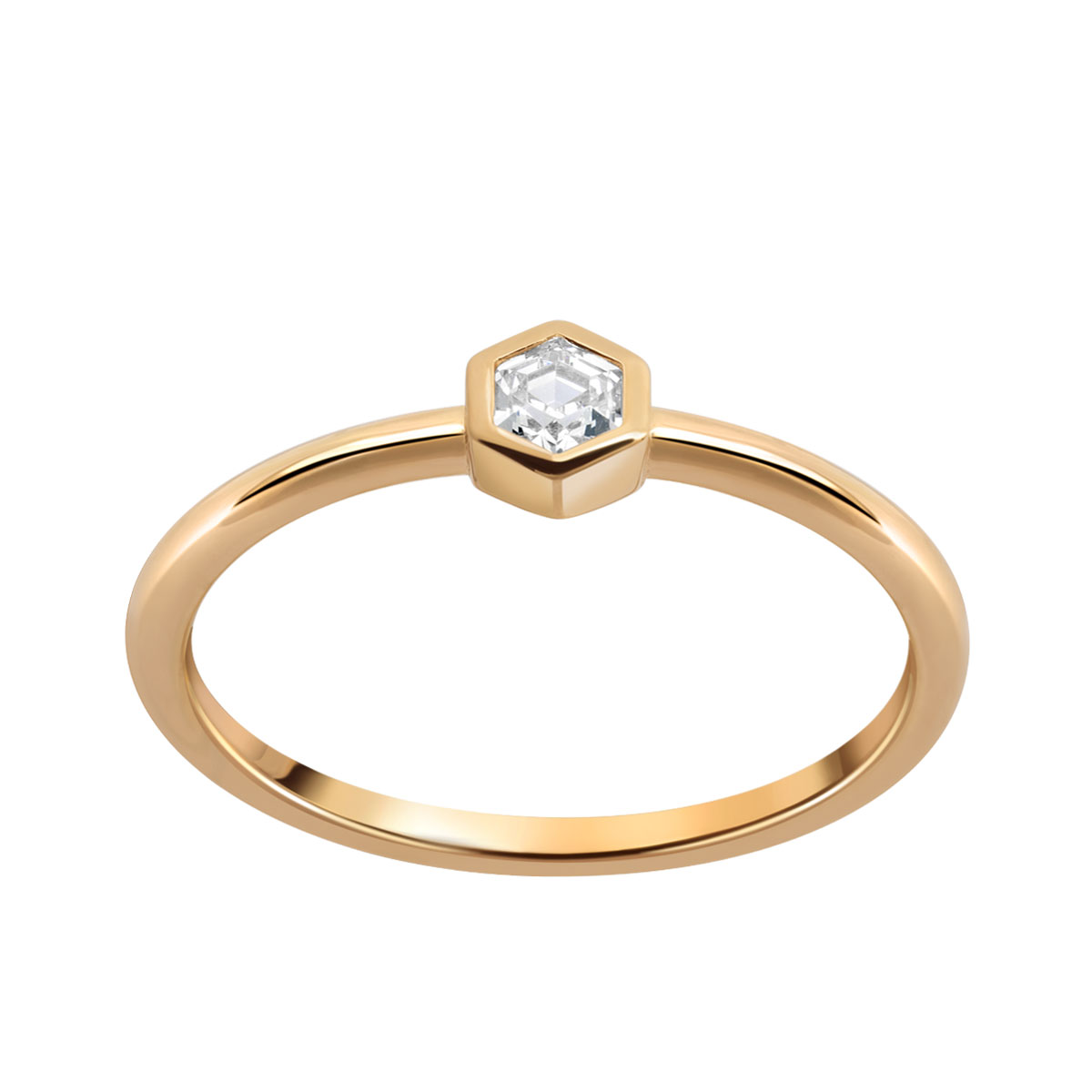 Pierścionek srebrny pozłacany z cyrkonią - Queen B