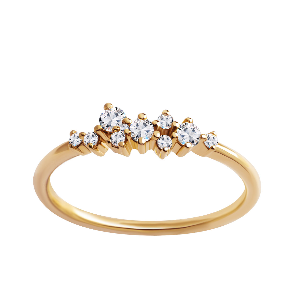 Pierścionek złoty z diamentami