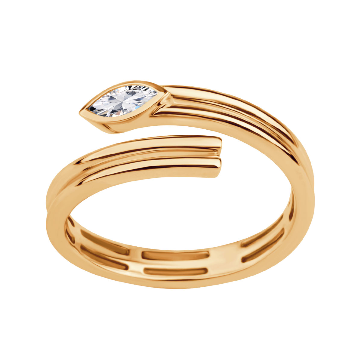 Pierścionek złoty z topazem - Botanica