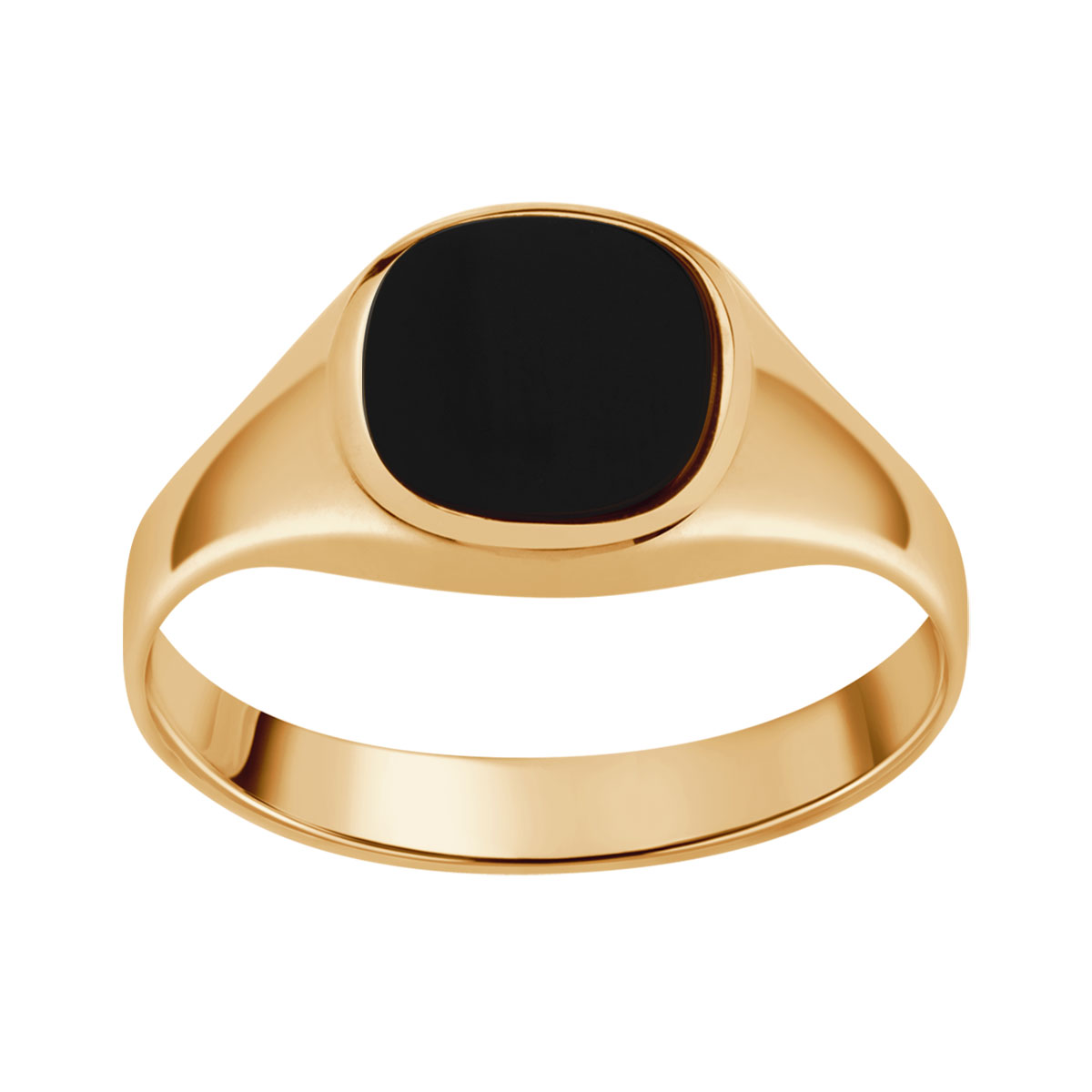 Pierścionek złoty pokryty czarną emalią - sygnet