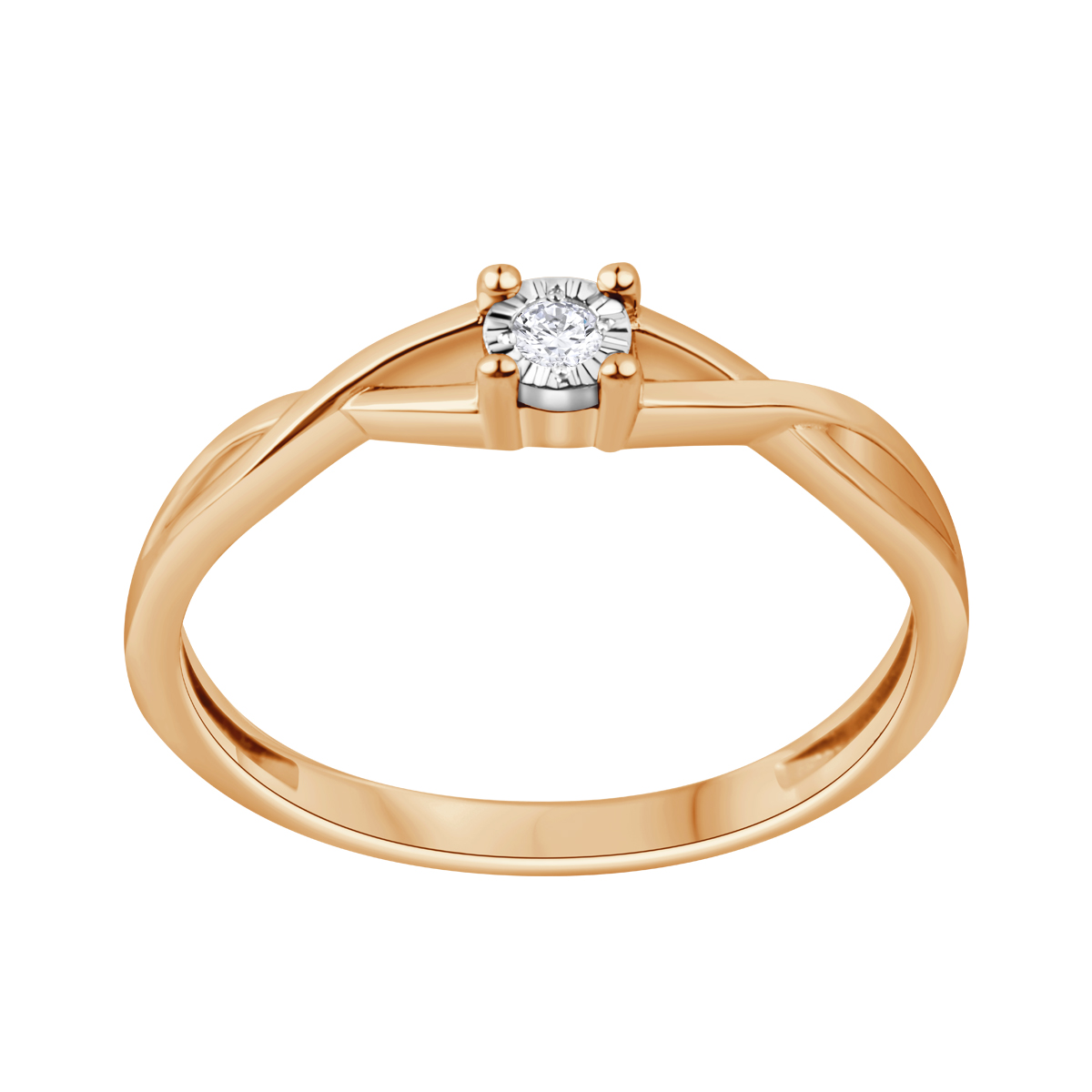 Pierścionek złoty z diamentem - YES illusion